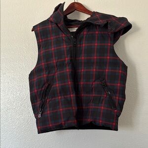 Coach Red and Black Checkered Vest